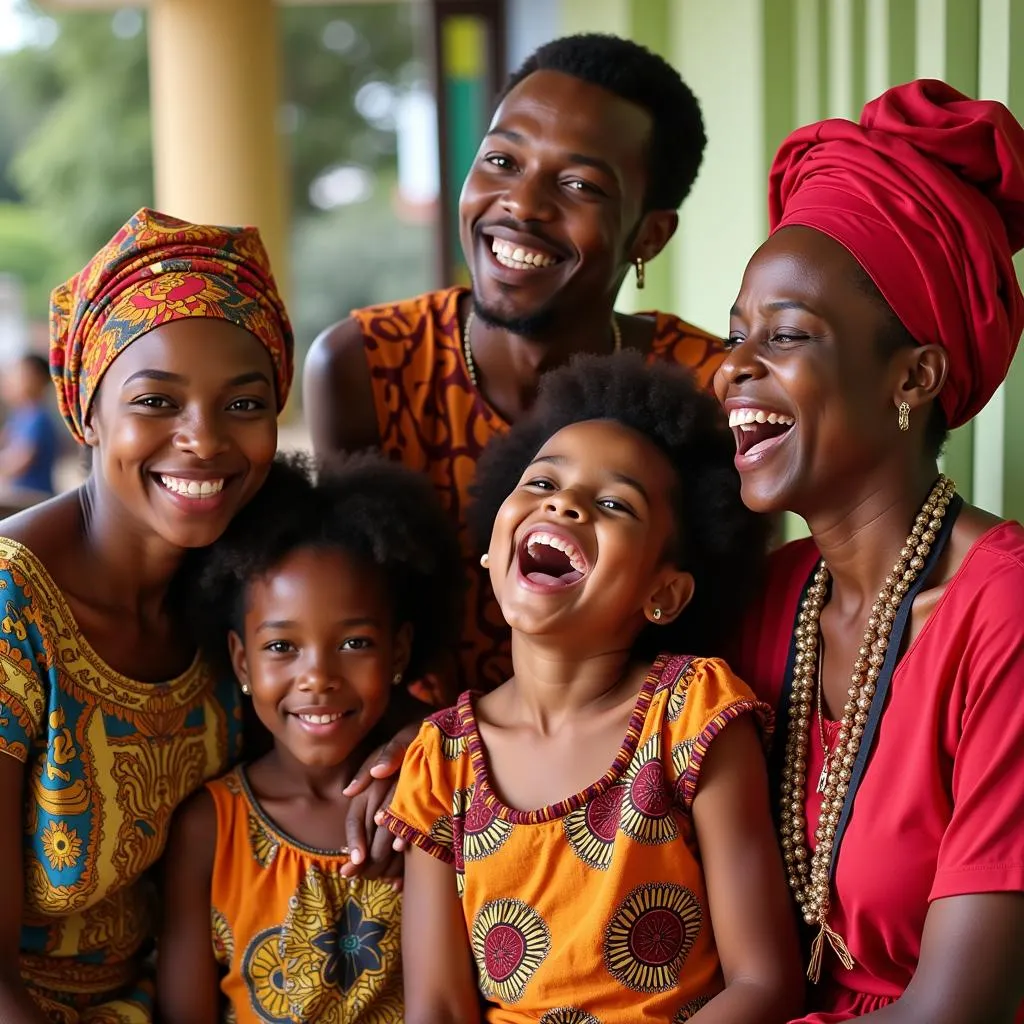 African family celebrating a special occasion