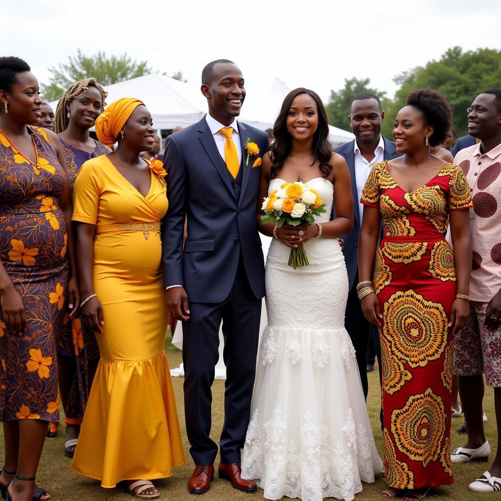 African Family Celebrating a Wedding