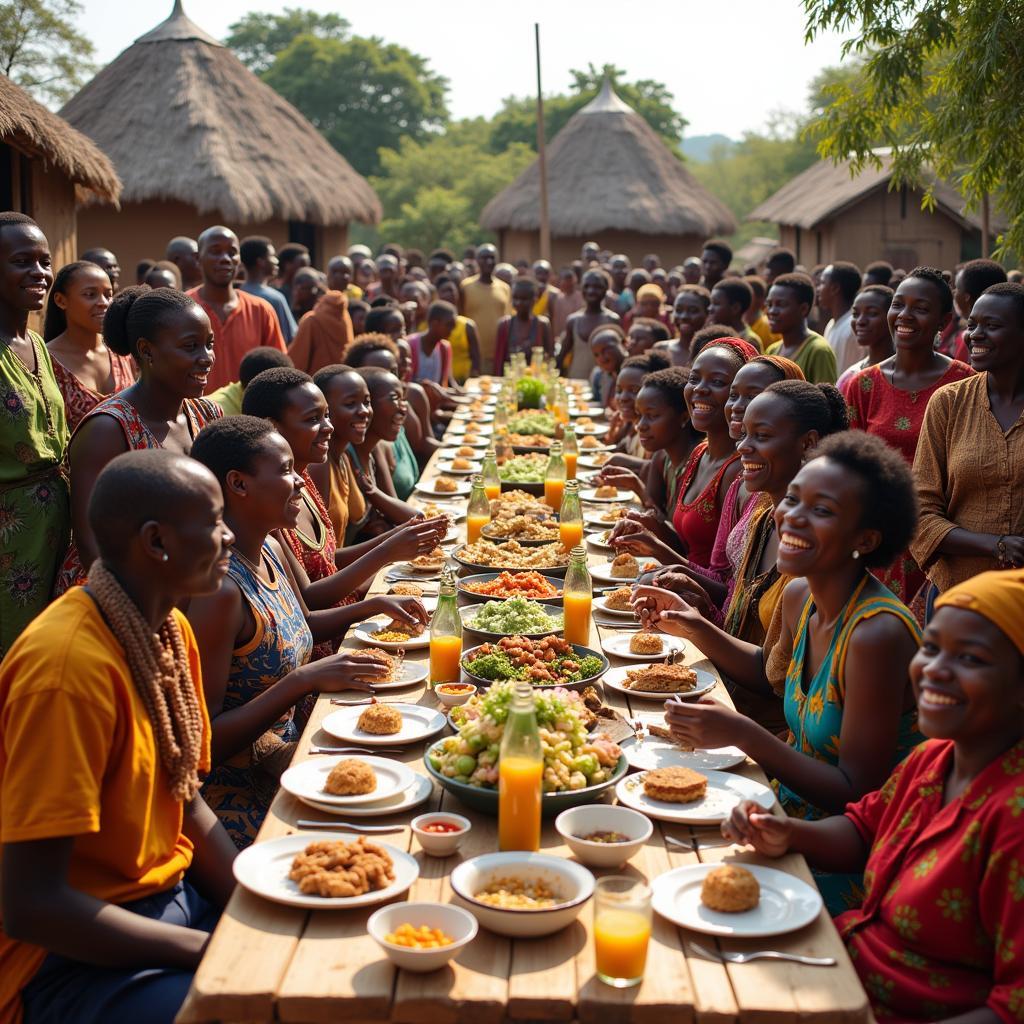 Family Gathering in a Rural Village