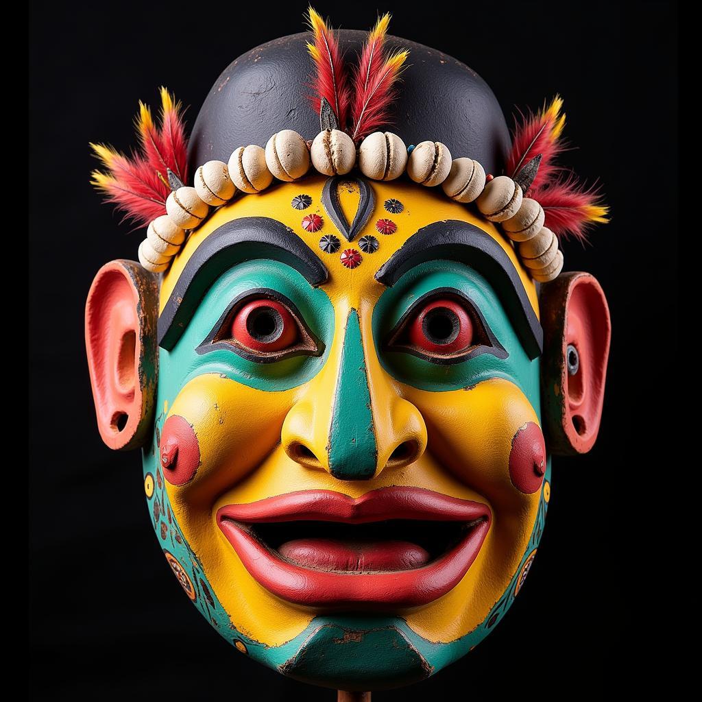 African Family Mask Used in Ceremony