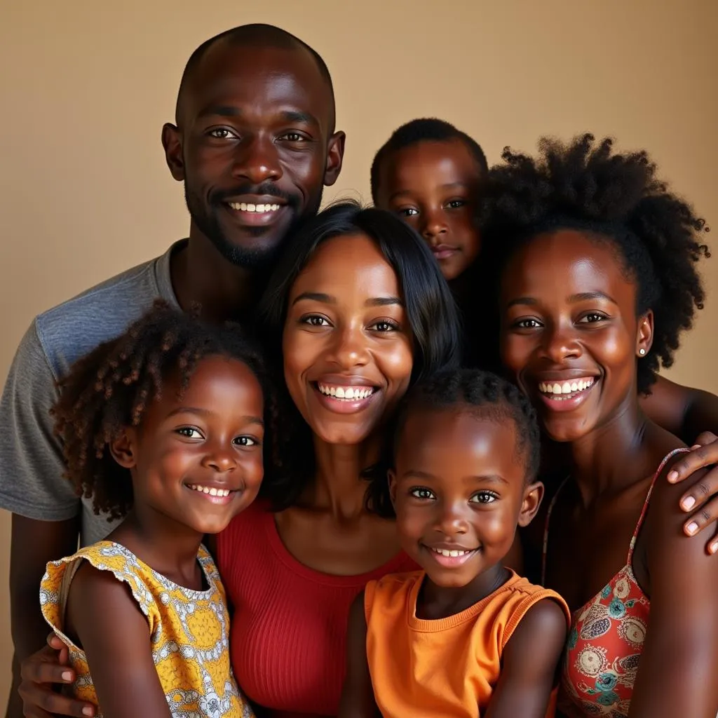 African Family Portrait with B284BE Background