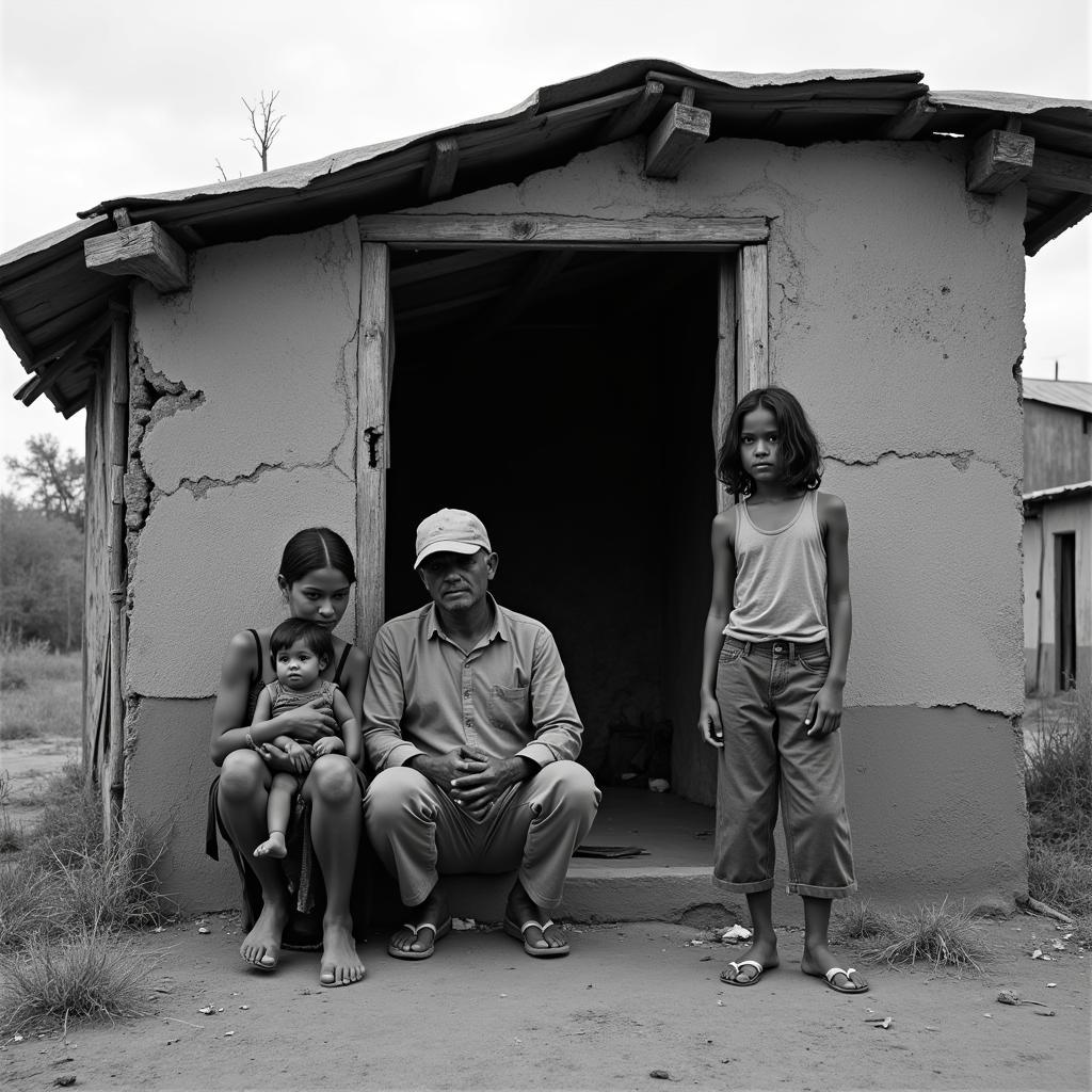 African Family Facing Poverty