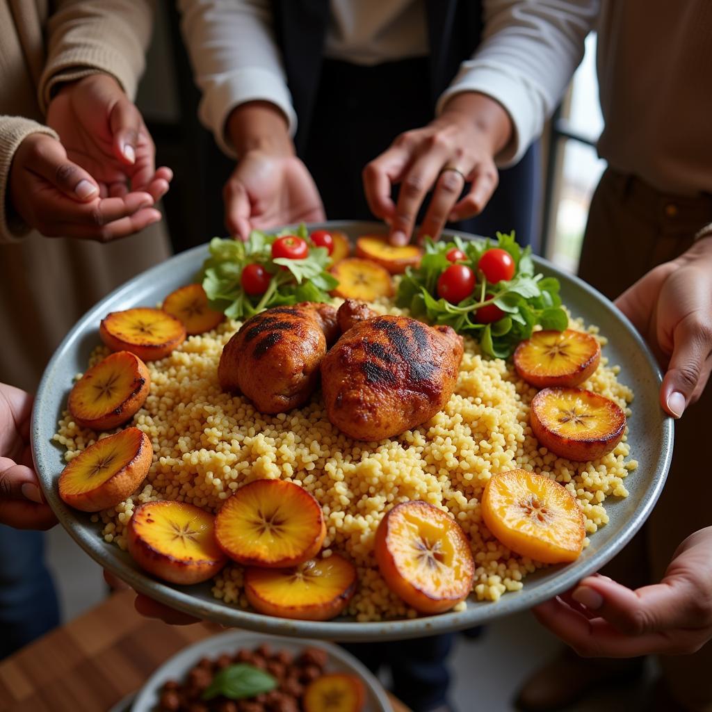 African Family Sharing a Meal