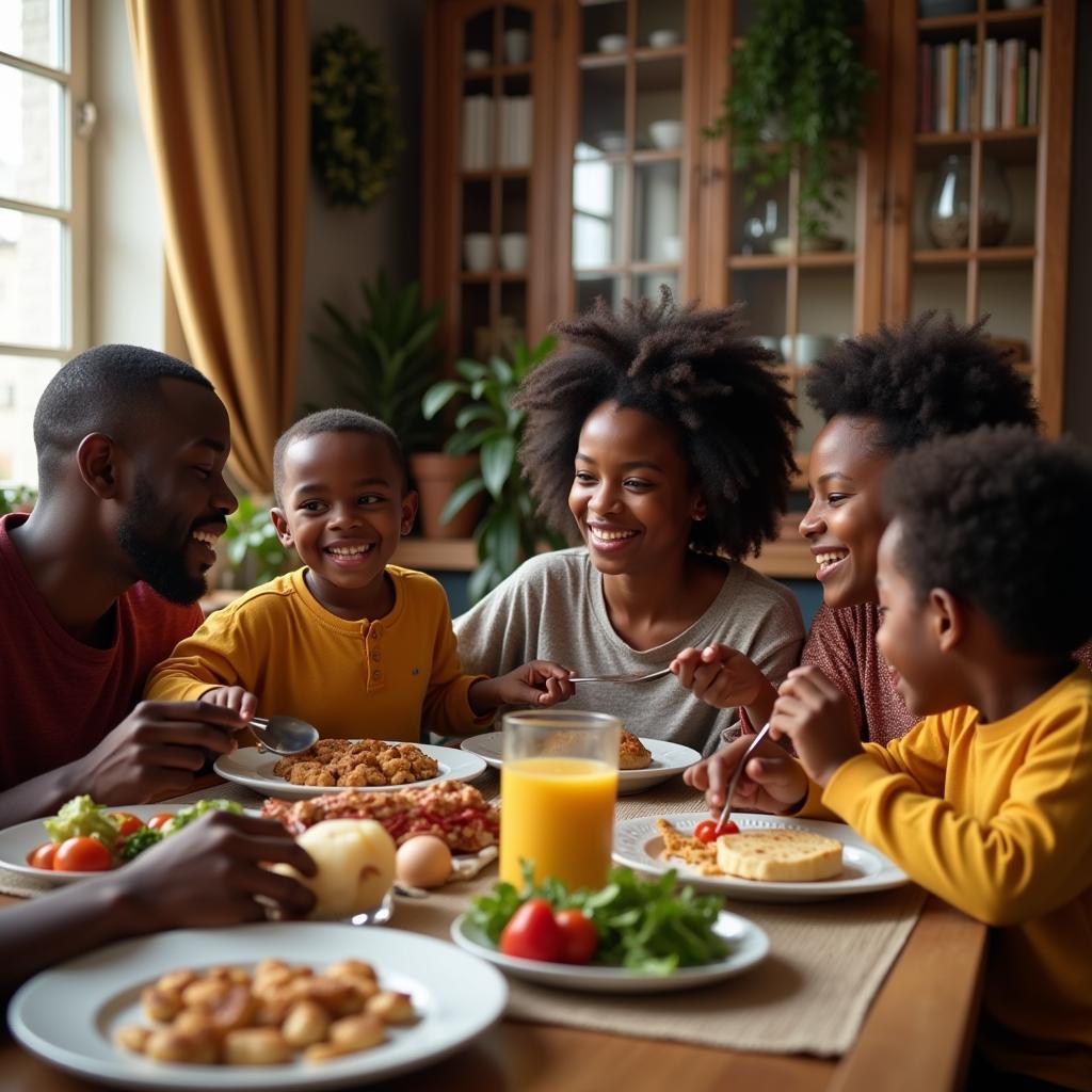 family mealtime conversation in africa