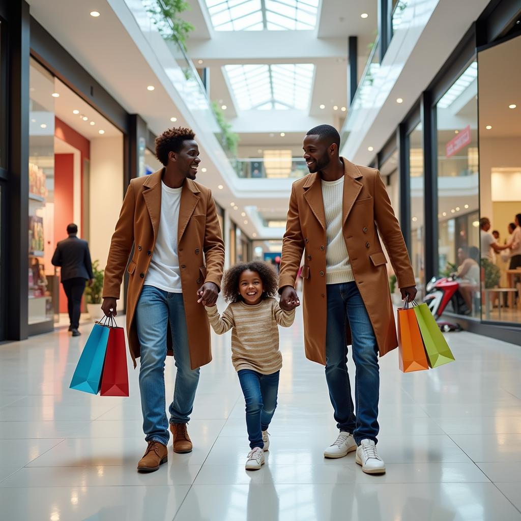 Modern African Family at the Mall