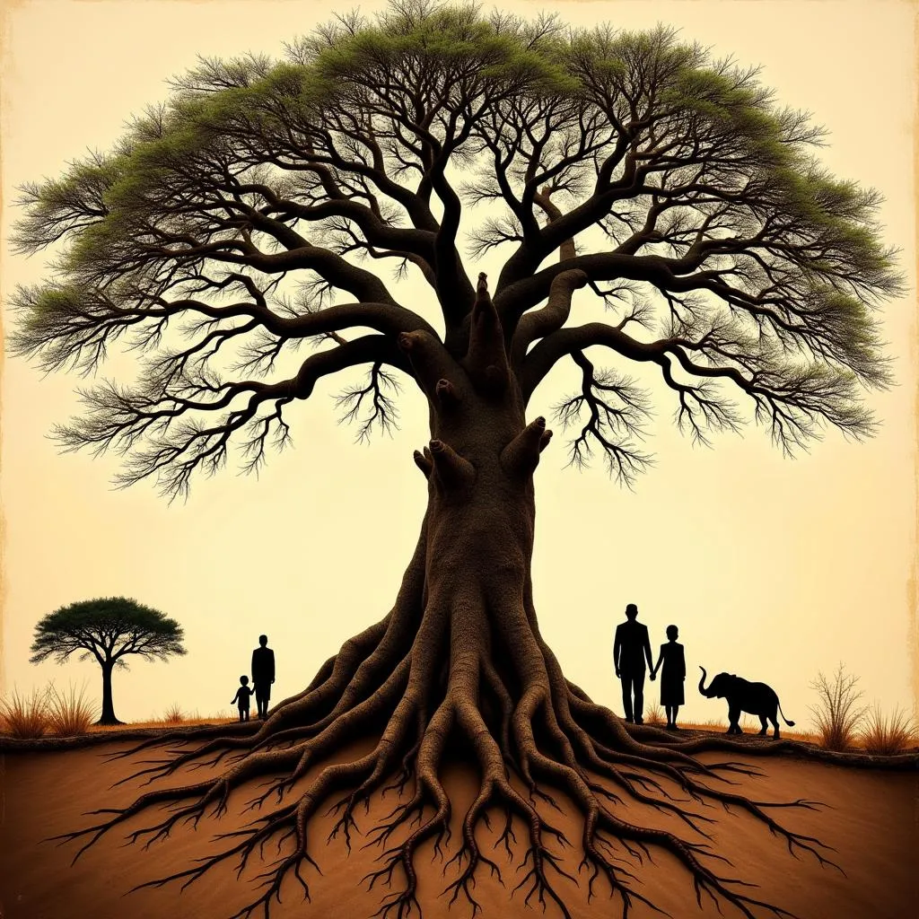 African family tree connecting generations