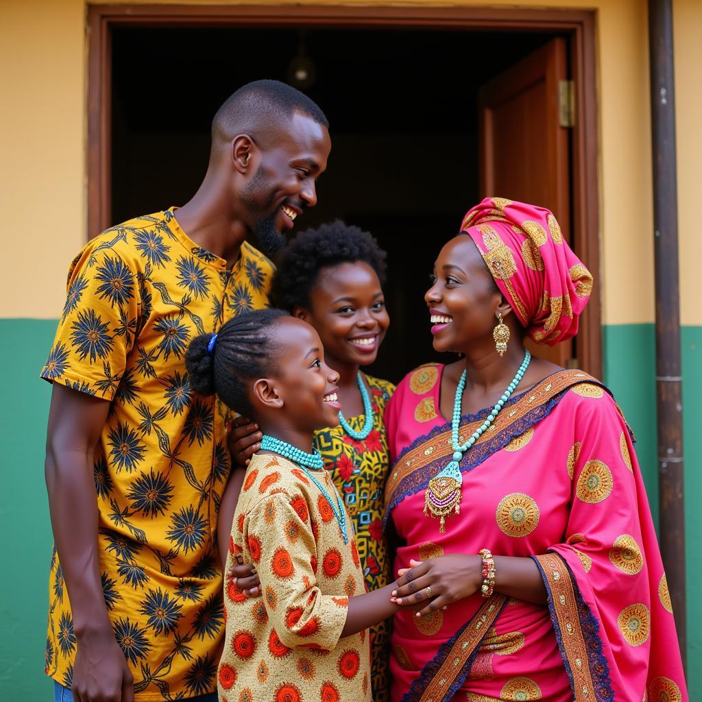 Family Welcoming Guests