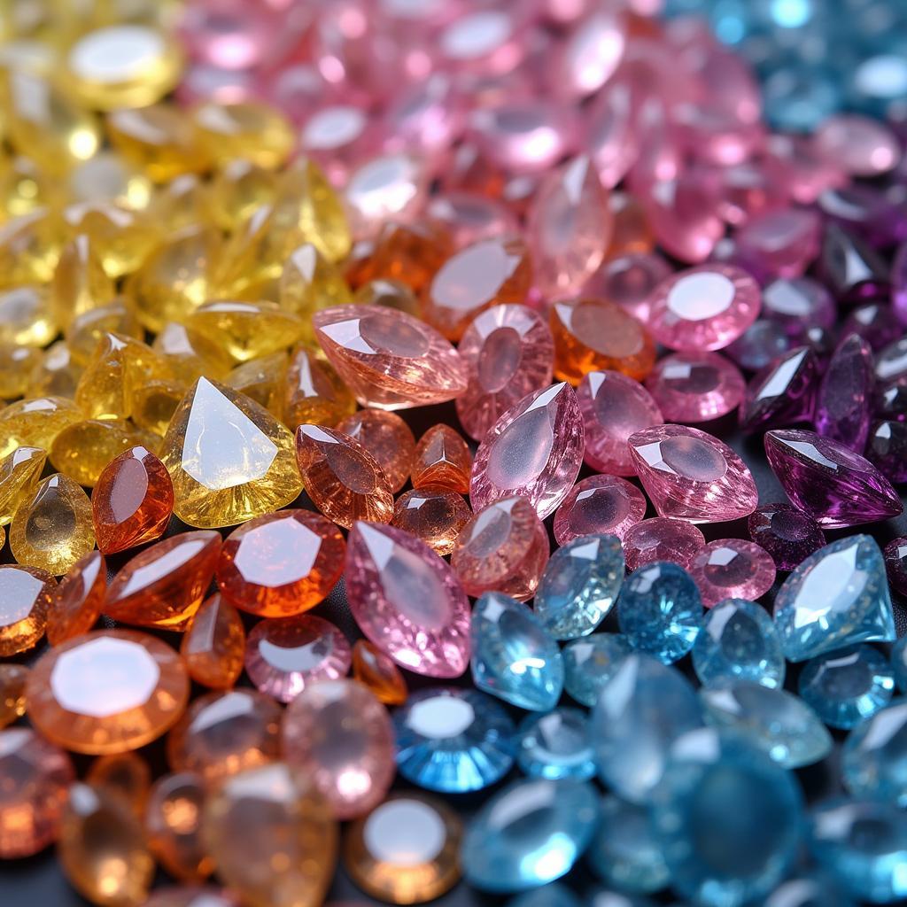 Assortment of fancy colored diamonds from Africa