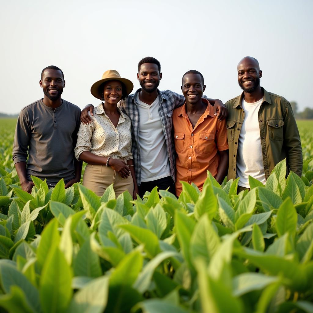 African Farmers Celebrating a Bountiful Harvest