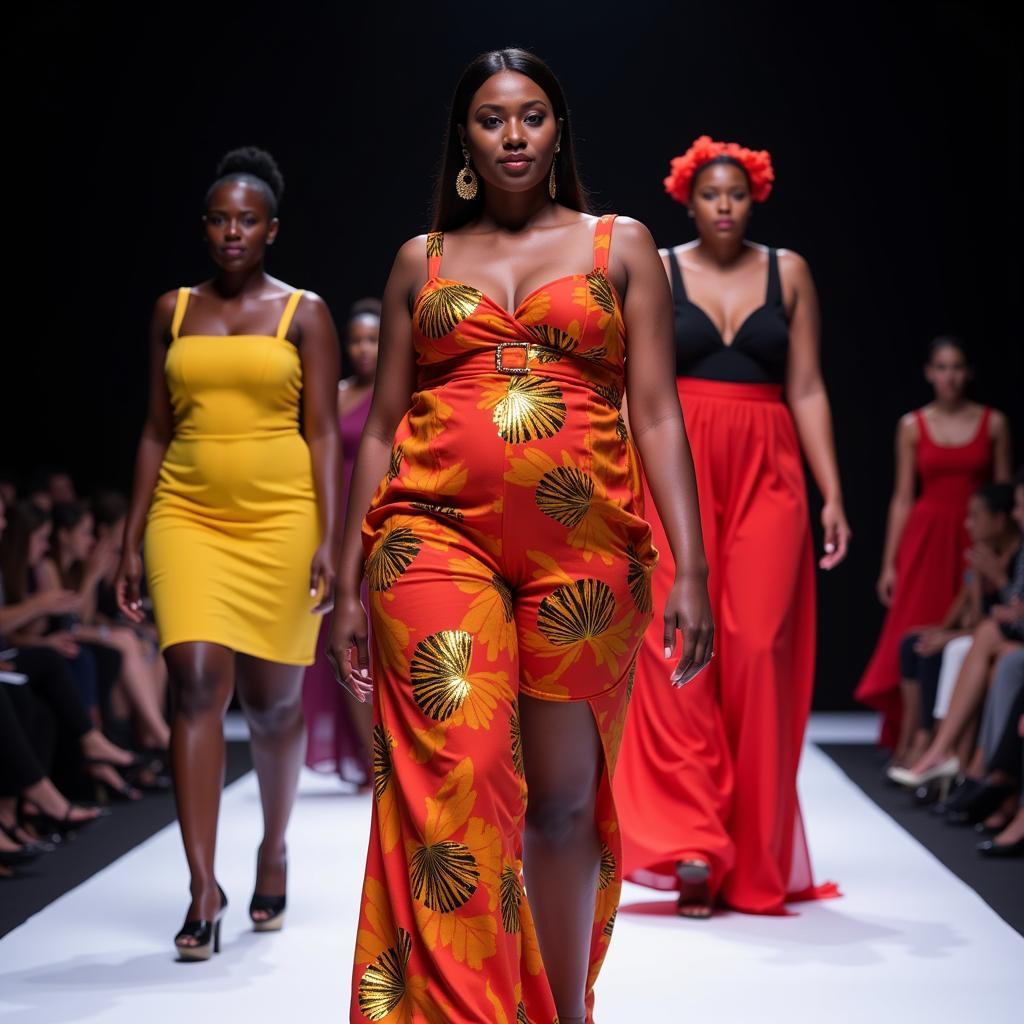 Models showcasing diverse designs that flatter African curves