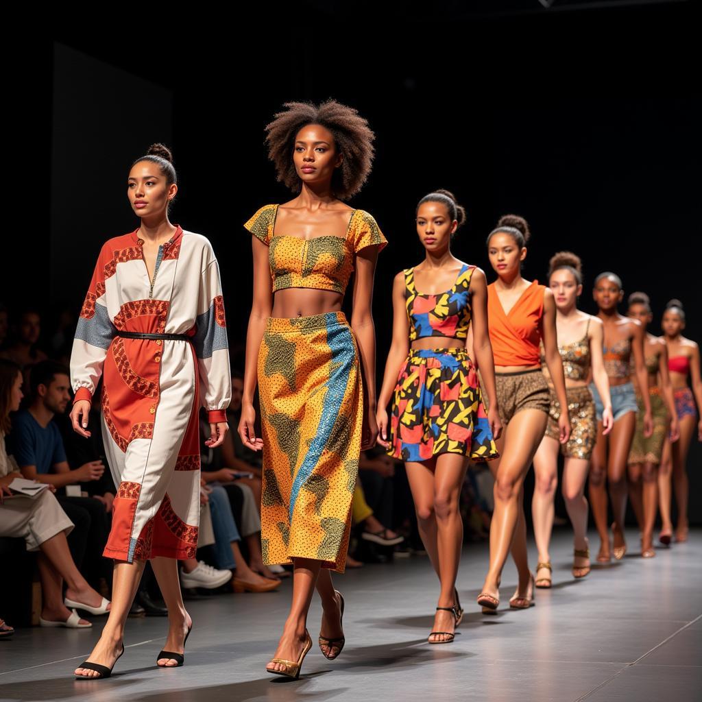 Models showcasing vibrant African designs