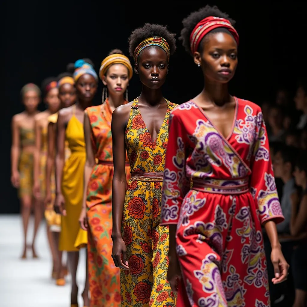 African Fashion Show with Models in Colorful Attire