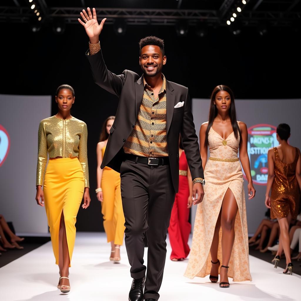 A fashion designer showcasing his collection at African Fashion Week Nigeria 2016