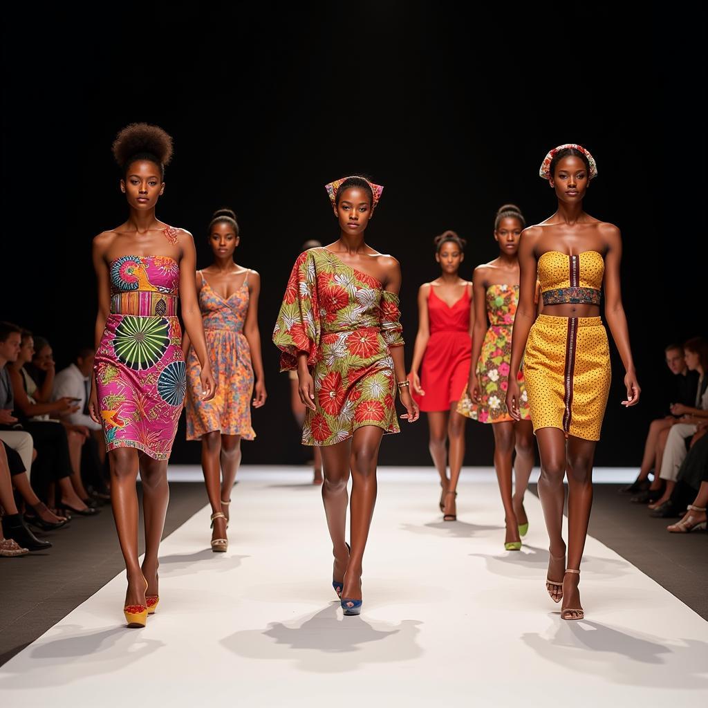 Models showcasing designs at African Fashion Week