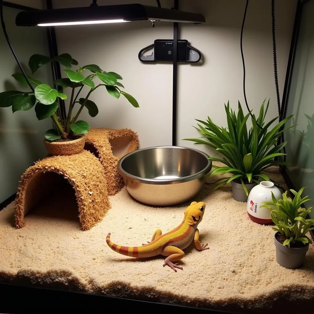 African Fat Tail Gecko Terrarium Setup in Miami