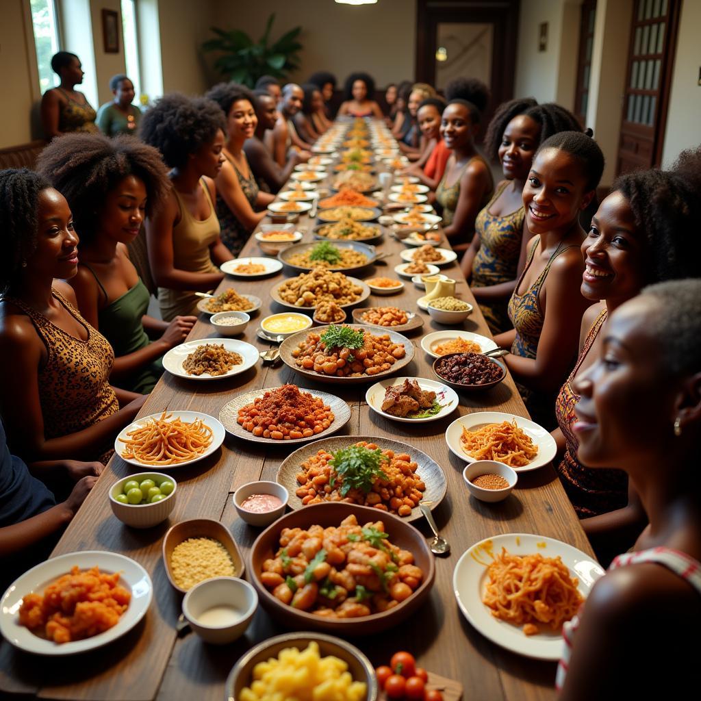 A Festive African Feast Shared with Family