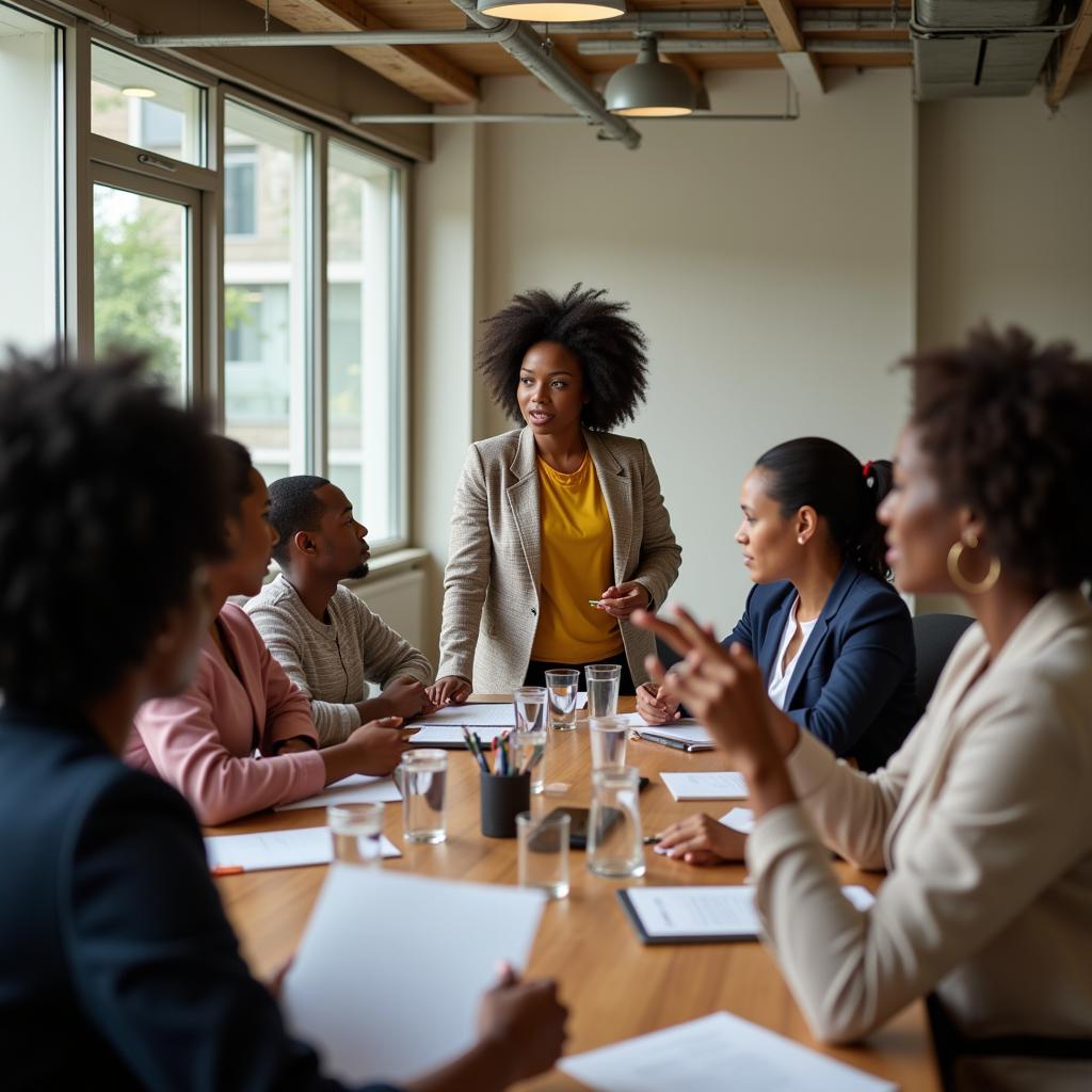 African Female CEO Leading a Meeting