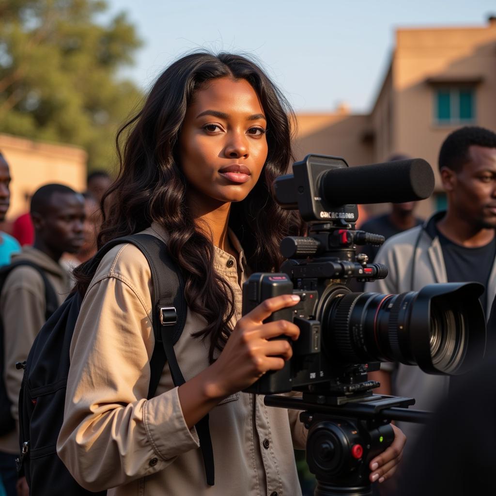 African Female Director on Set 