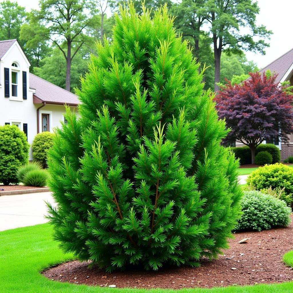 African Fern Pine in a Garden Setting