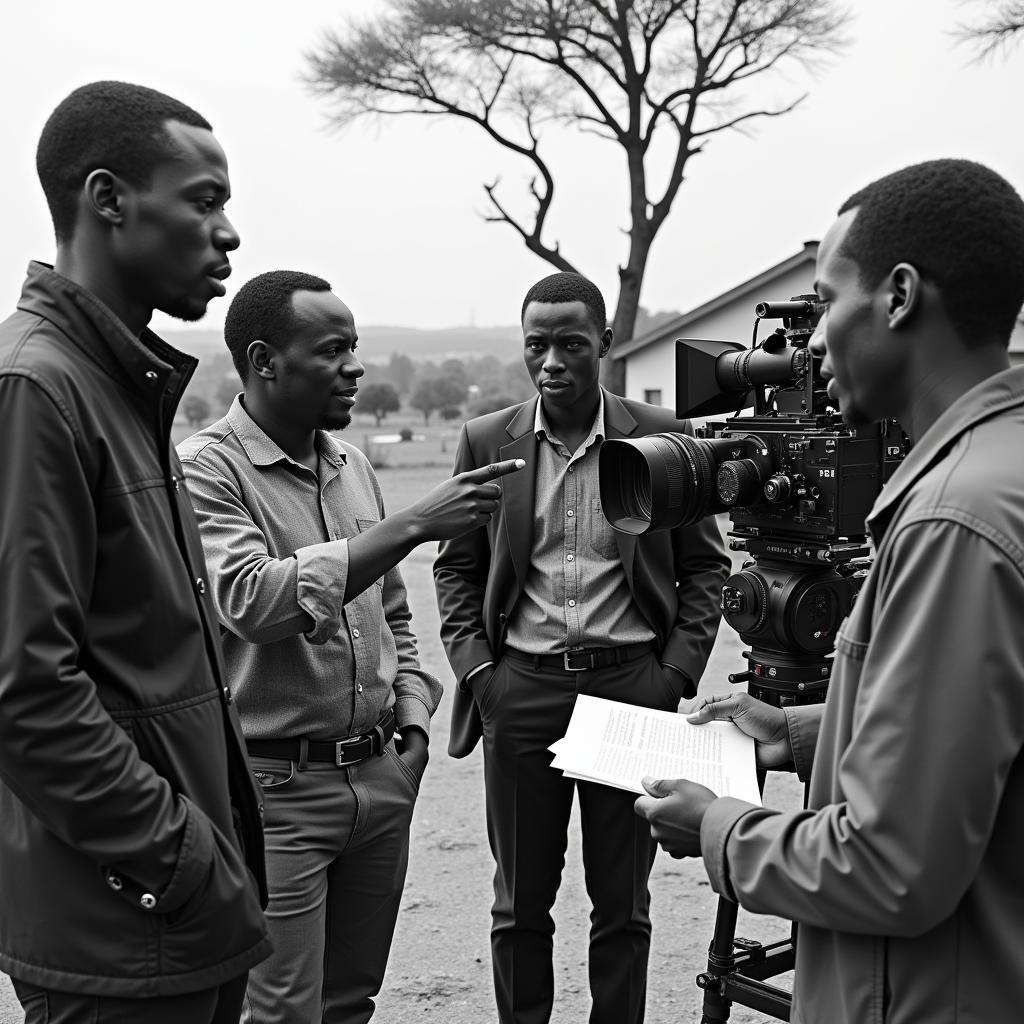 Group of African Film Directors on Set