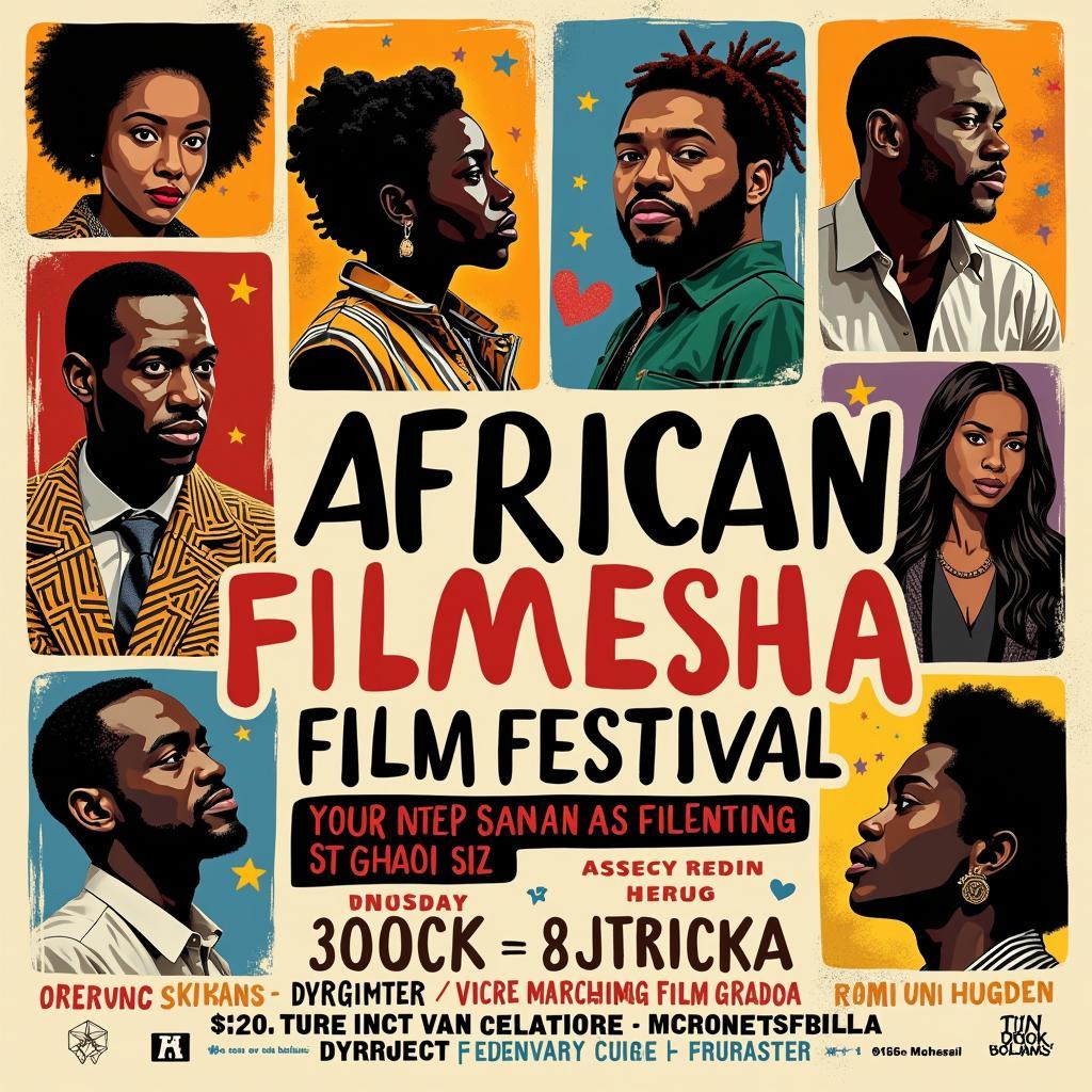 vibrant poster promoting an African film festival