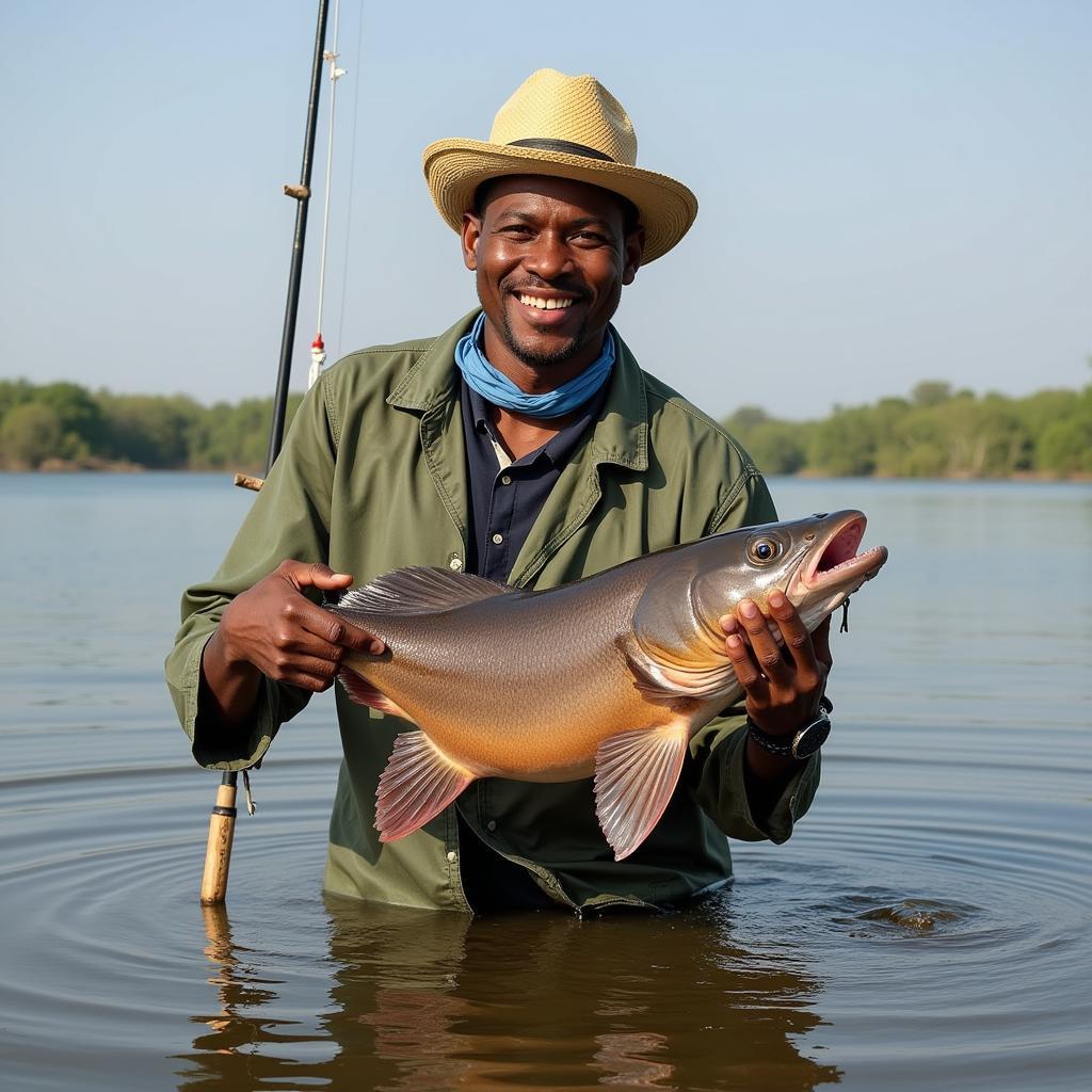 African Fisherman and Catfish