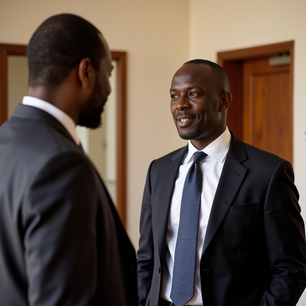 An African Fixer Meeting with a Local Official