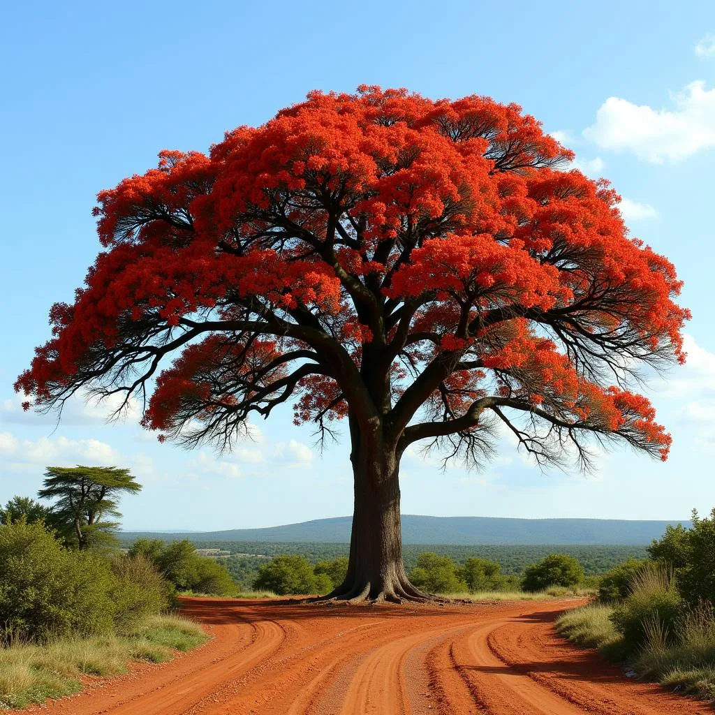 African Flamboyant in Full Bloom