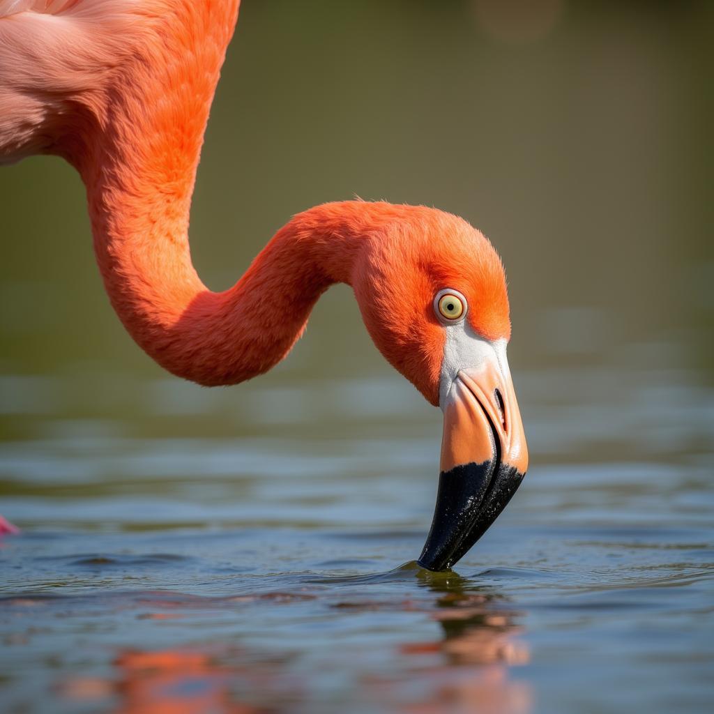 African Flamingo Feeding