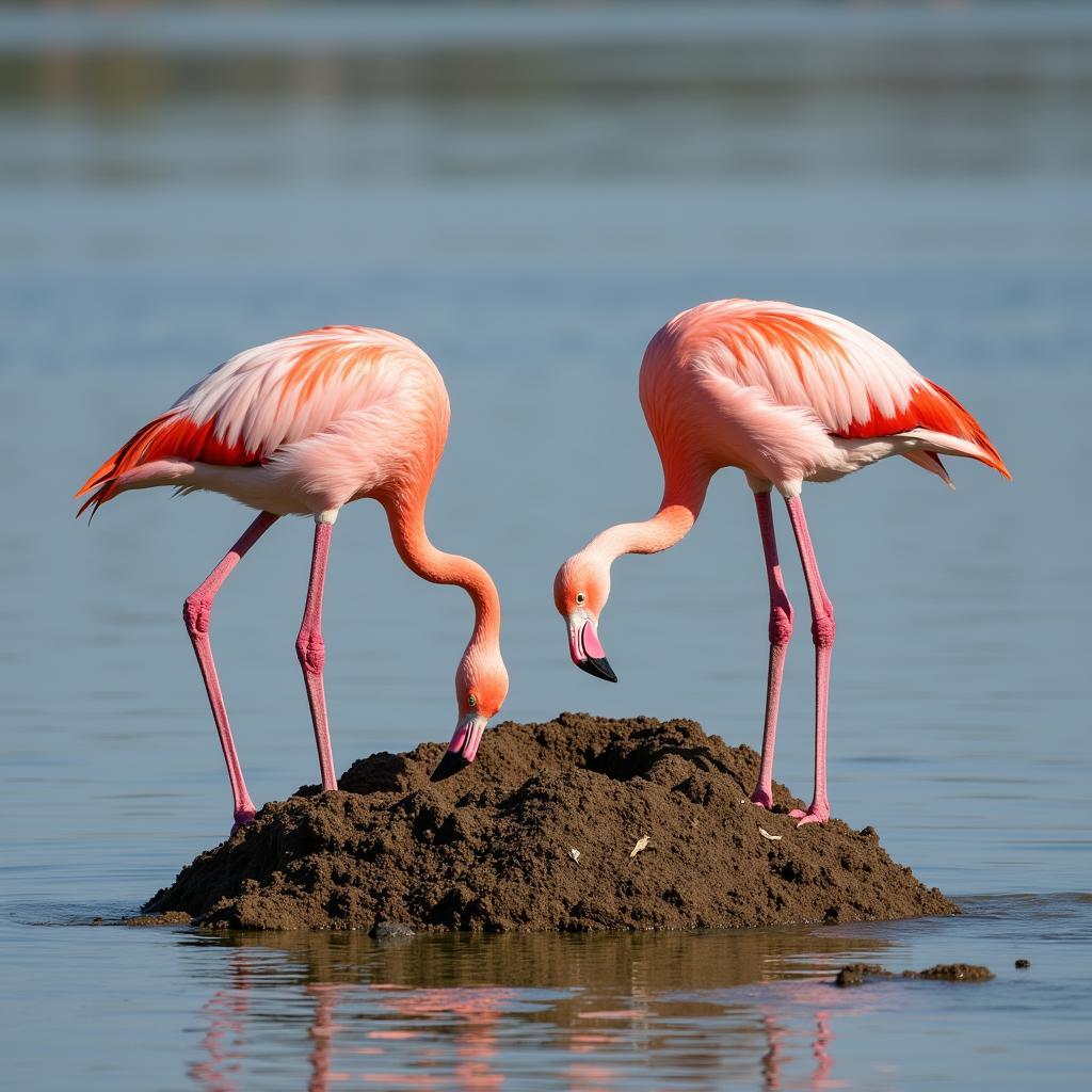 African Flamingo Nesting