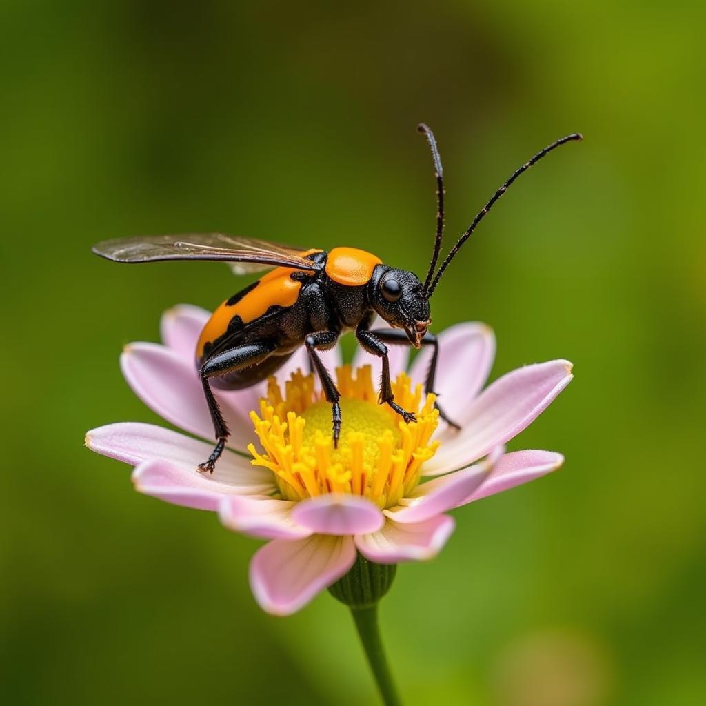 African Flower Beetle Pollinating