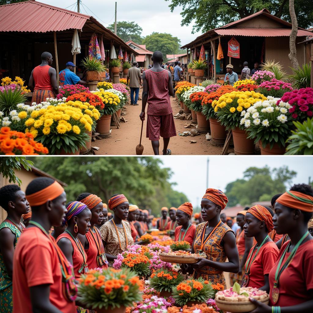 African Flower Meanings in Daily Life: Market and Ceremony