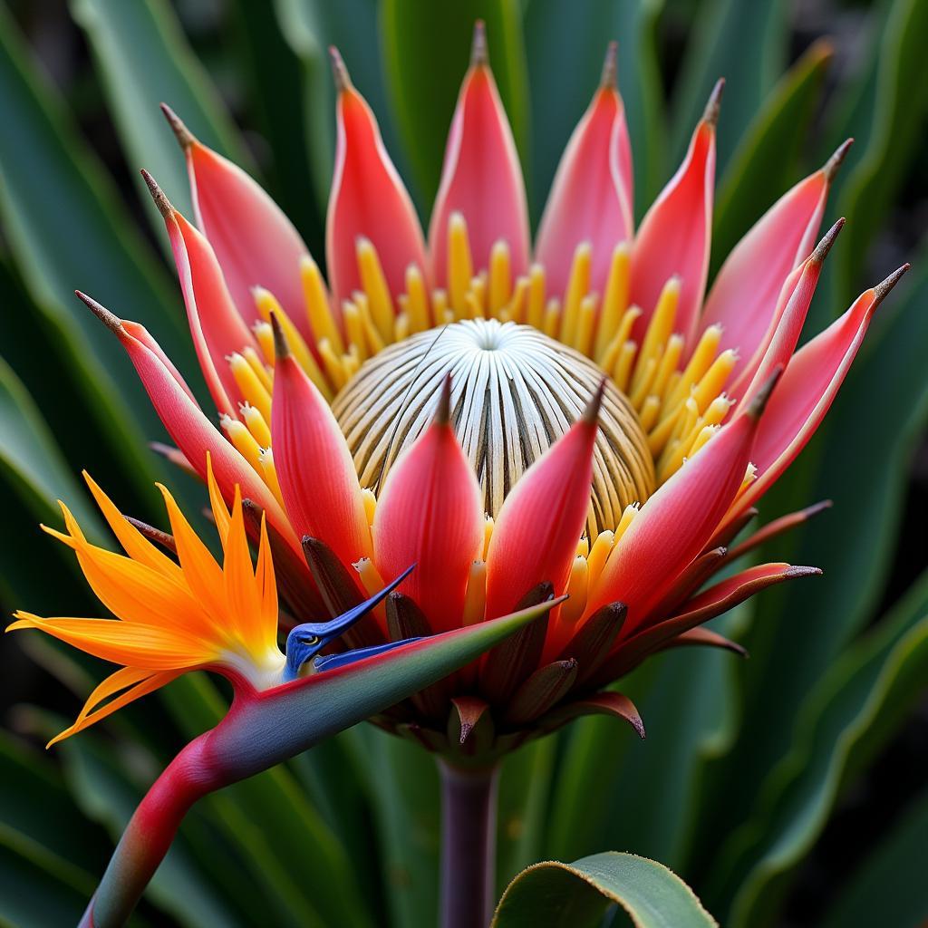 Protea and Bird of Paradise: Symbols of Strength and Freedom