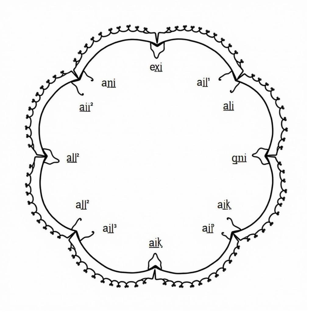 Diagram of the African flower pentagon crochet pattern