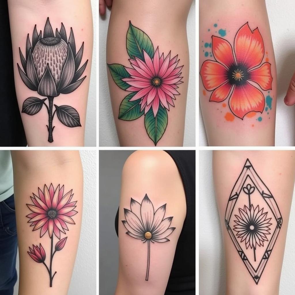 African Flower Tattoo Styles