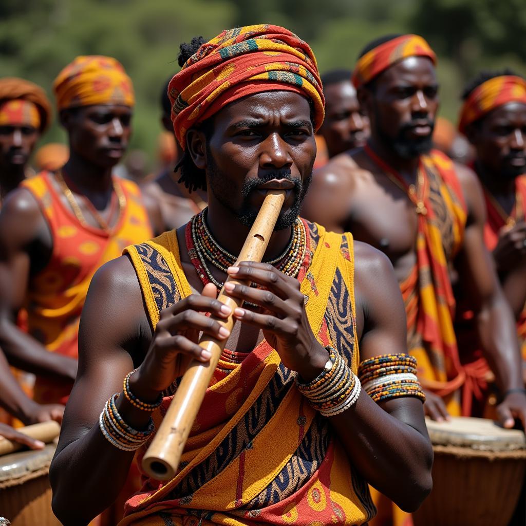 Flute Player in Traditional Ceremony