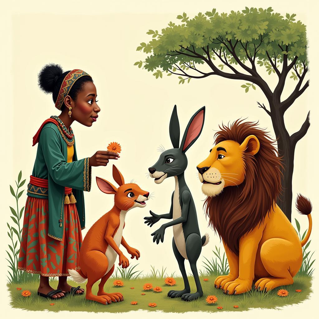 Characters from an African folktale