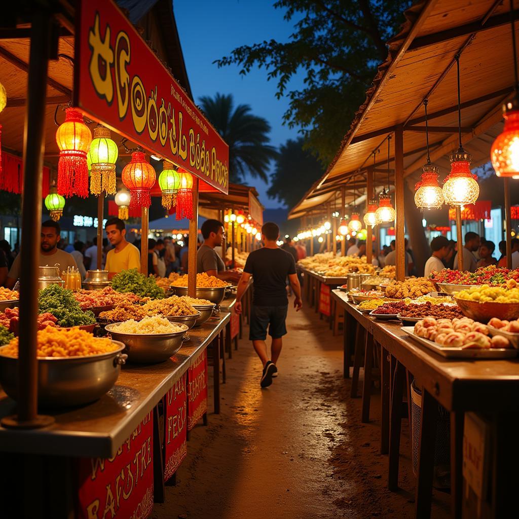 Vibrant food stalls at the African Food Fest