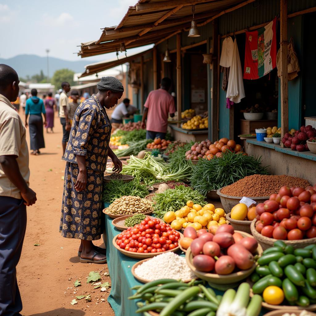 Vibrant African Food Market