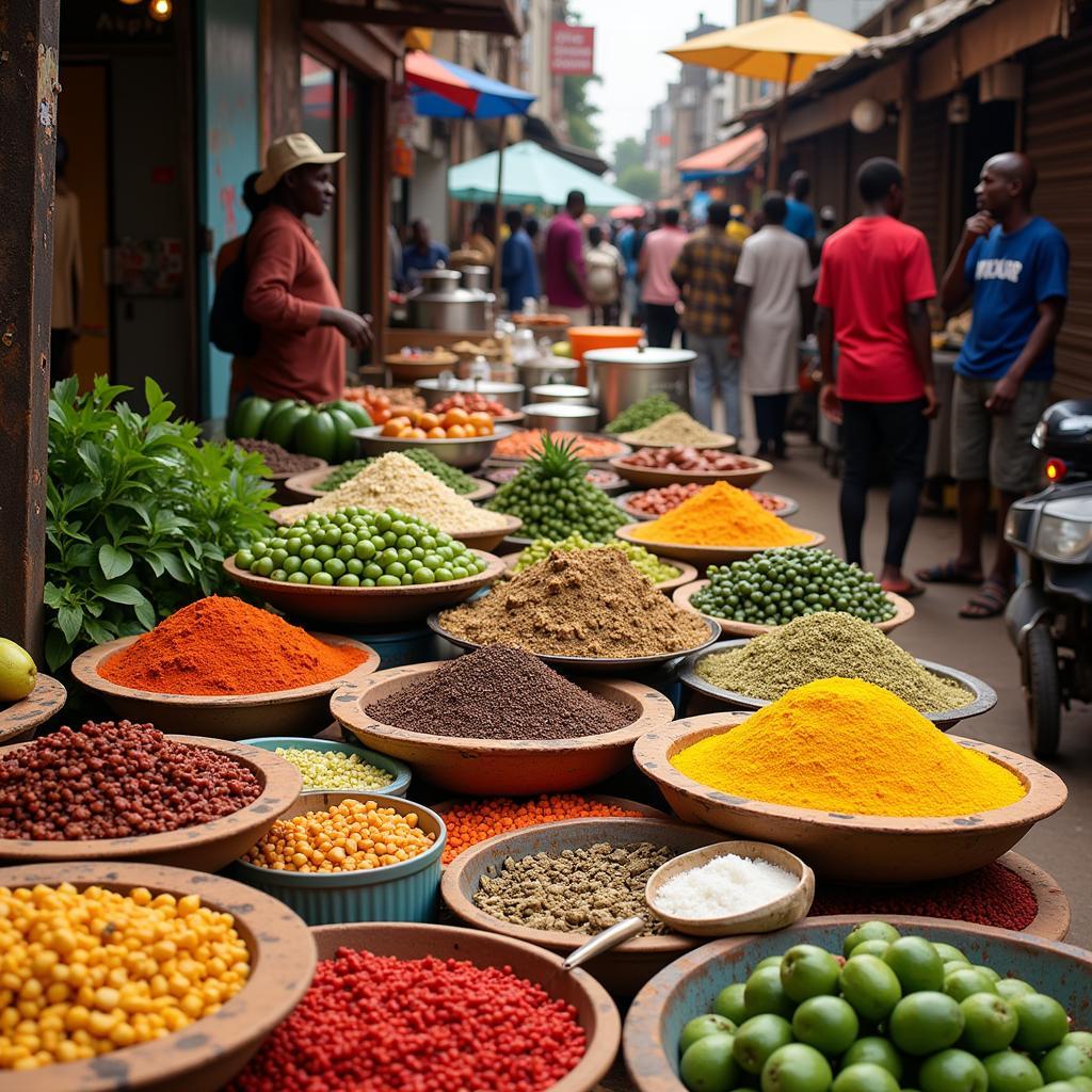 Vibrant African Food Market