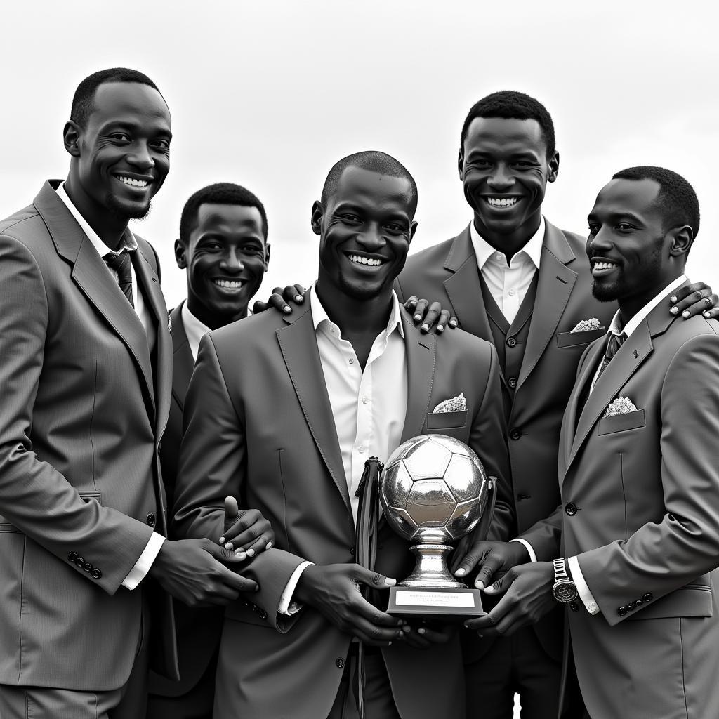 African Football Legends with Ballon d'Or Award