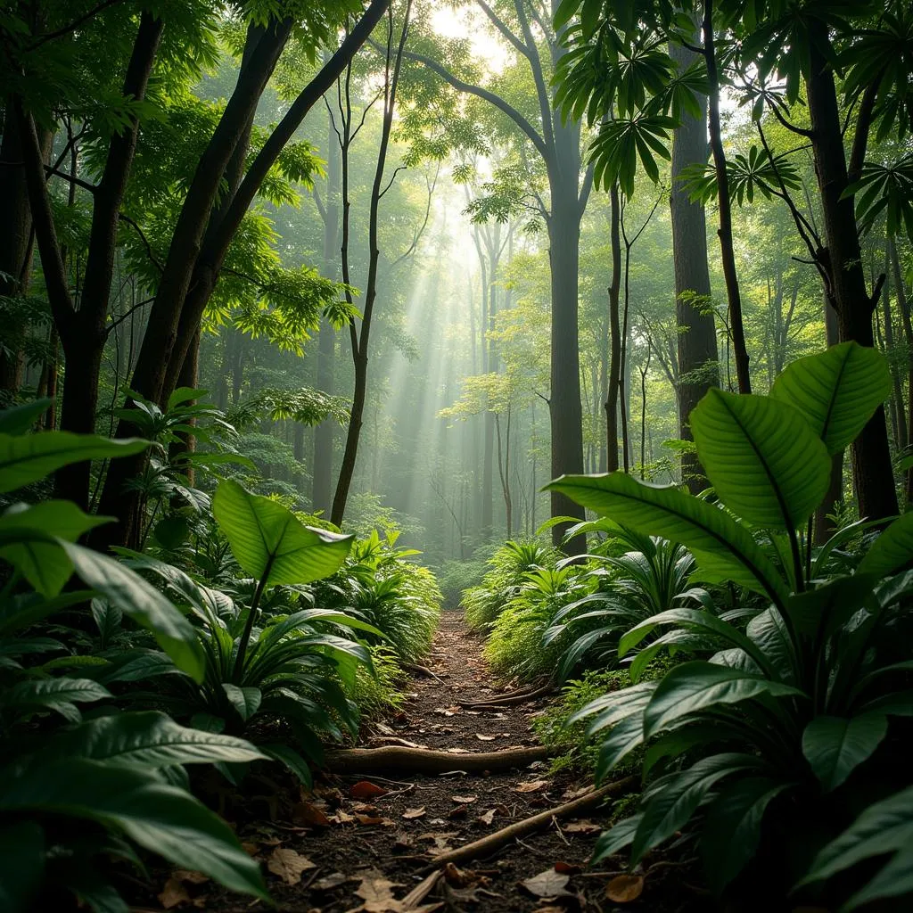 African Forest Floor Hanging Leaves