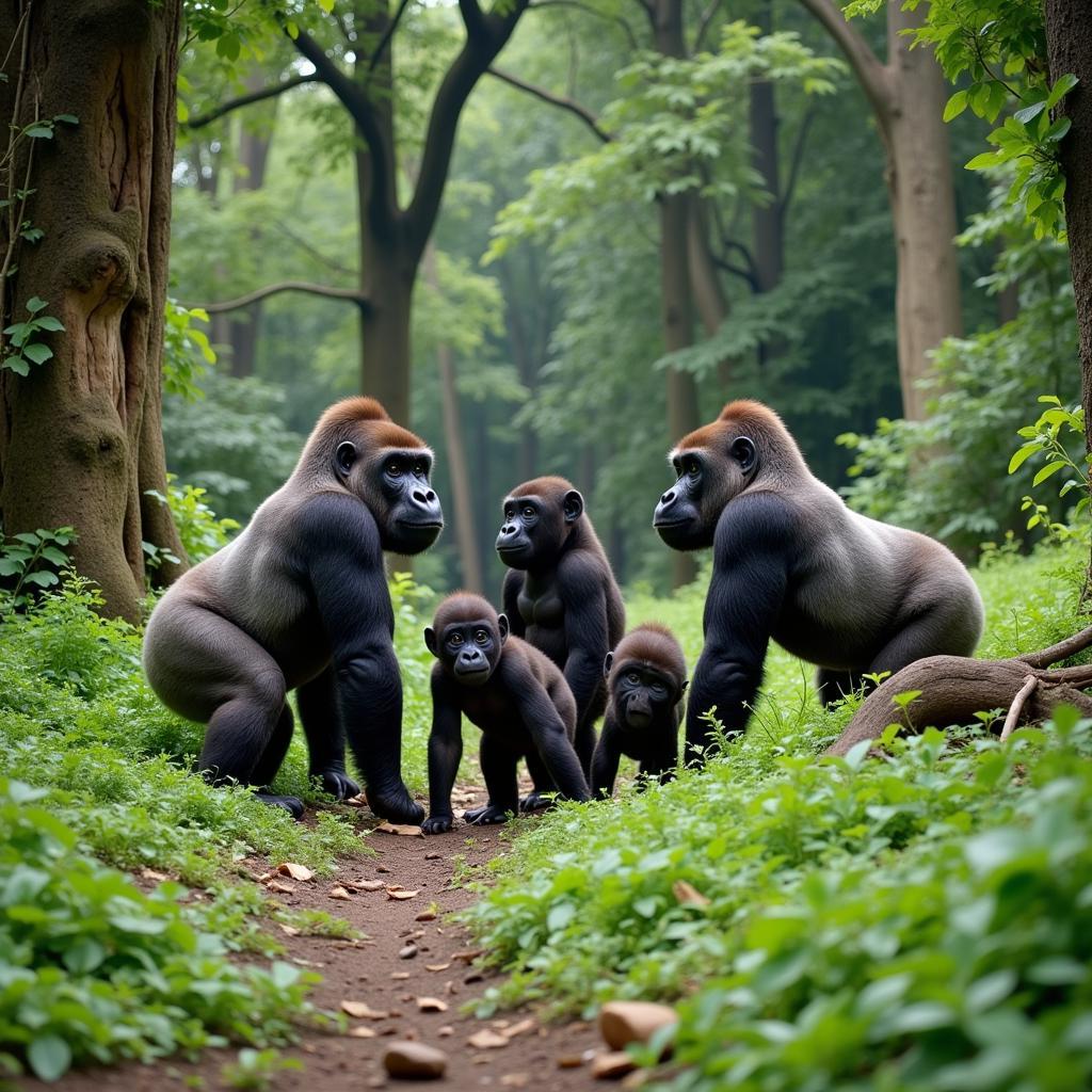 Gorilla Family Encounter at African Forest Lodge