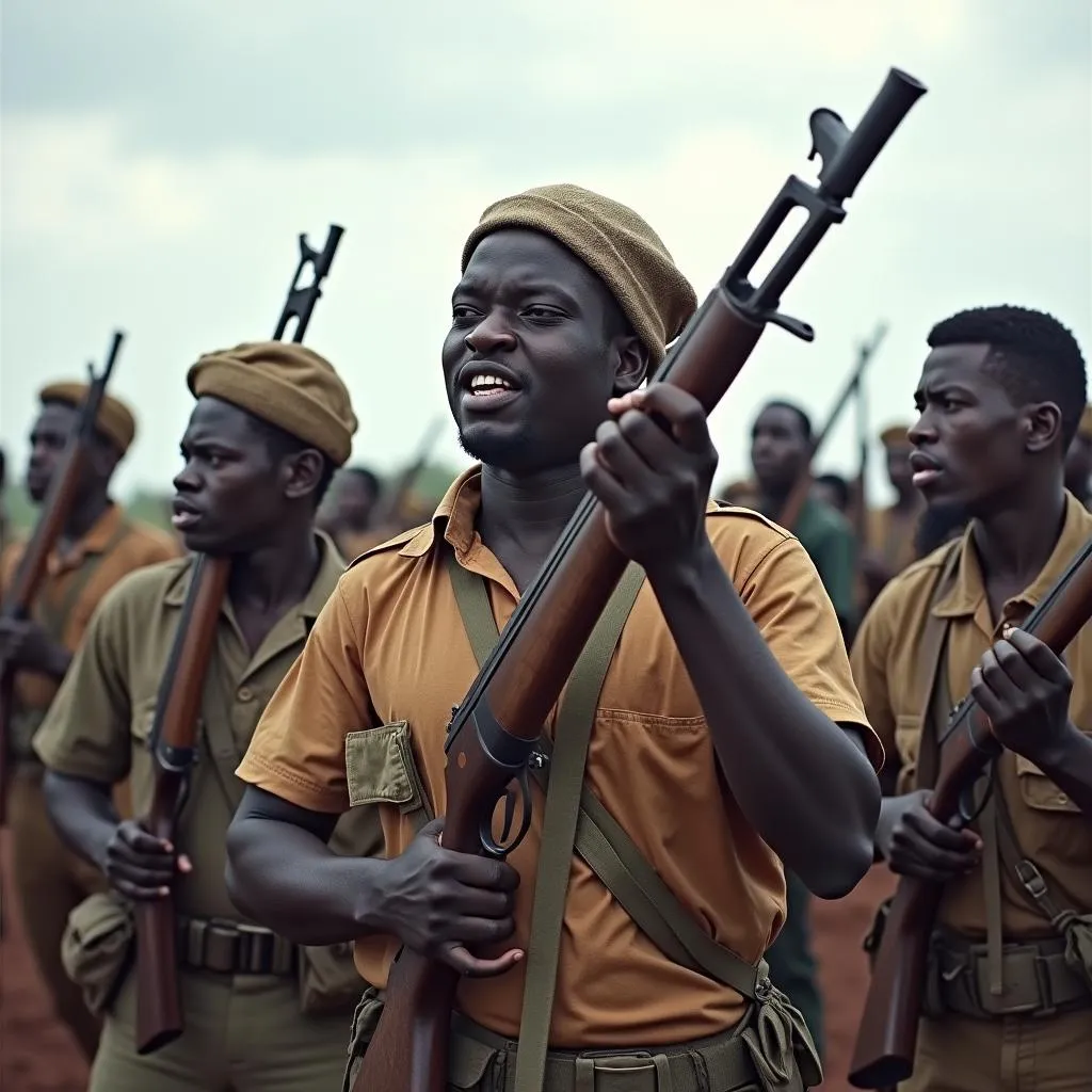 A Photo Depicting African Freedom Fighters in the 1960s