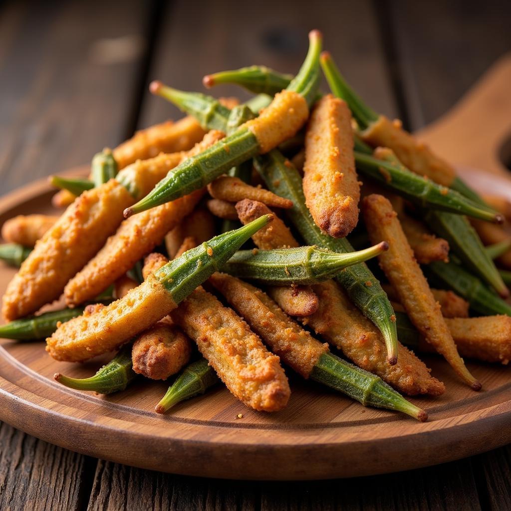 Plate of Crispy African Fried Okra