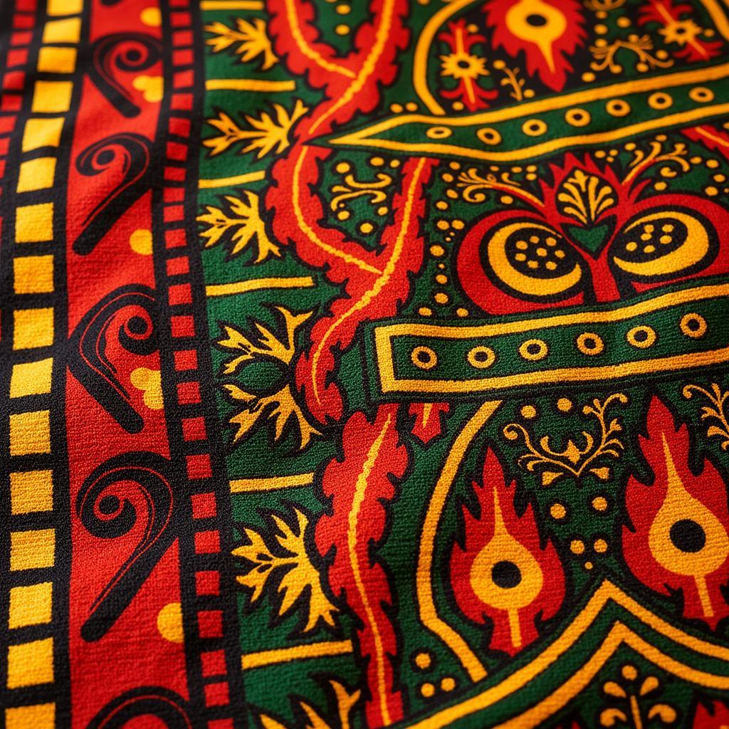 African Funeral Fabric with Symbolic Patterns