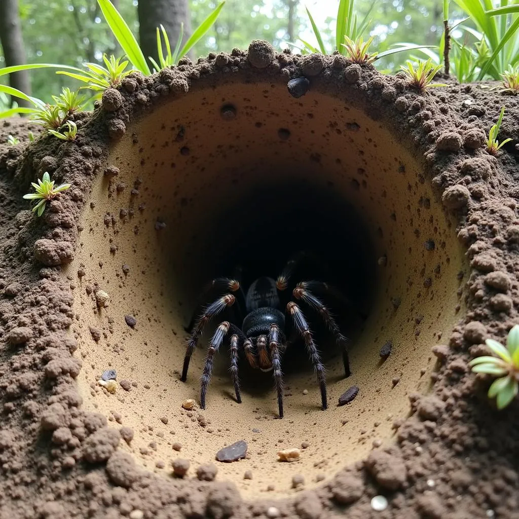 African Funnel Web Spider Burrow