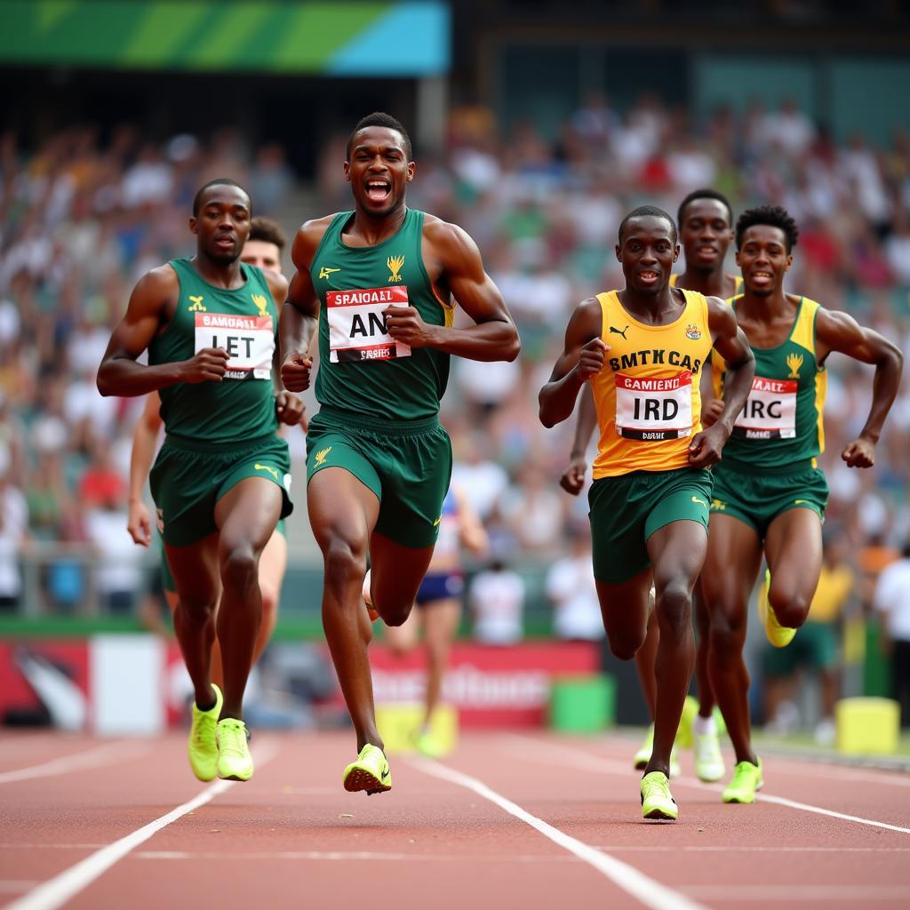 South African Track and Field Athletes in Action