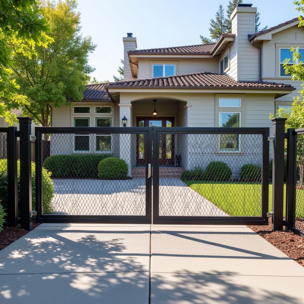 Residential African Gate and Fence Diamond Mesh