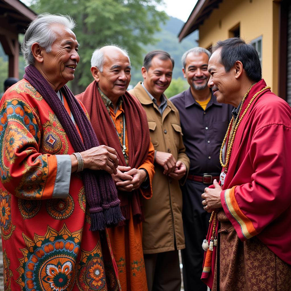 African Gentleman Greeting Elders